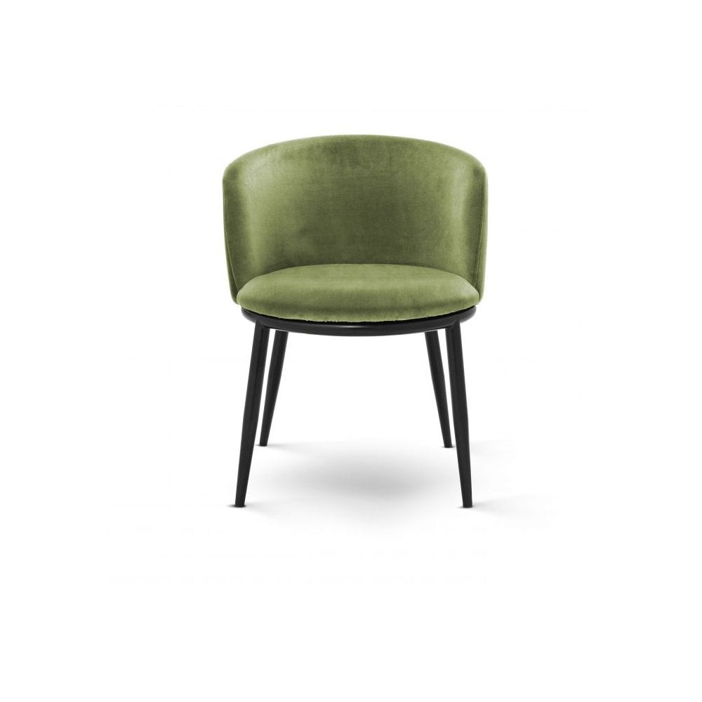 Dining Chair Filmore set of 2, Cameron Light Green, Black Legs