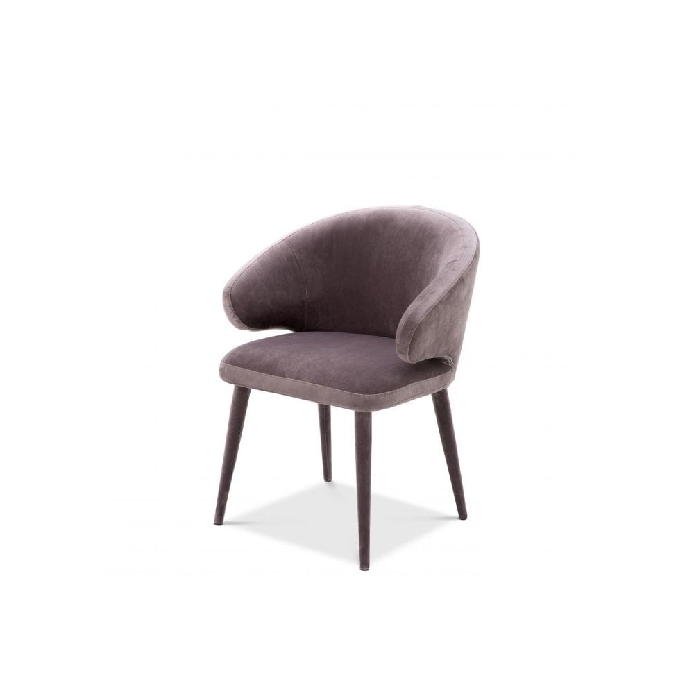 Dining Chair Cardinale, Roche Taupe Velvet, Upholstered Legs