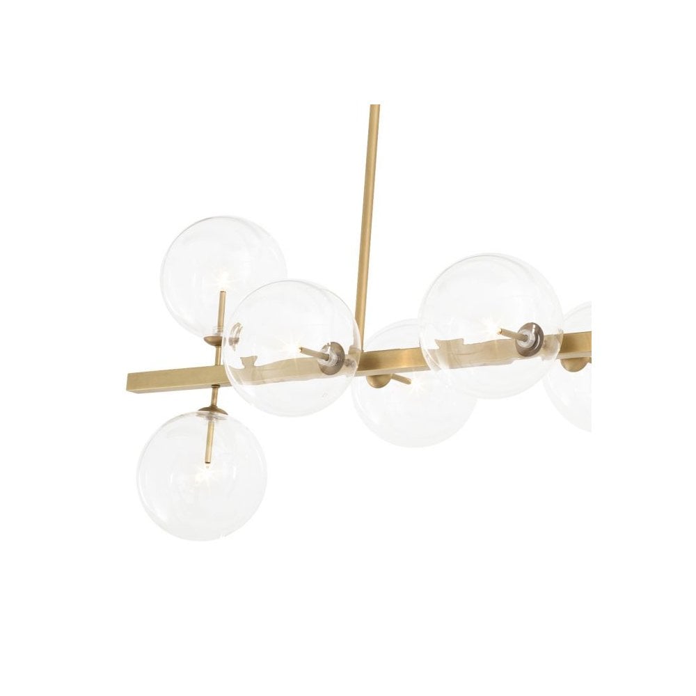 Chandelier Largo, Antique Brass Finish, Clear Glass