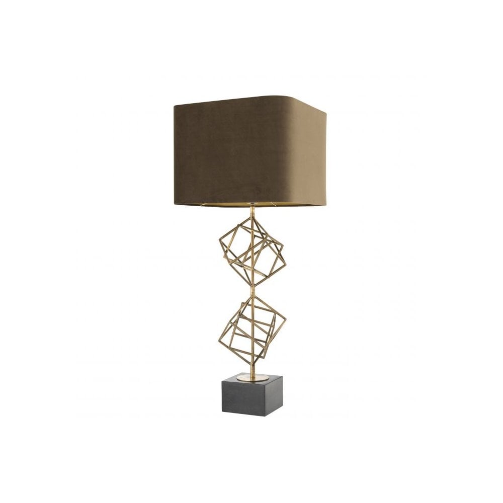 Table Lamp Matrix, Vintage Brass Finish, Granite Base