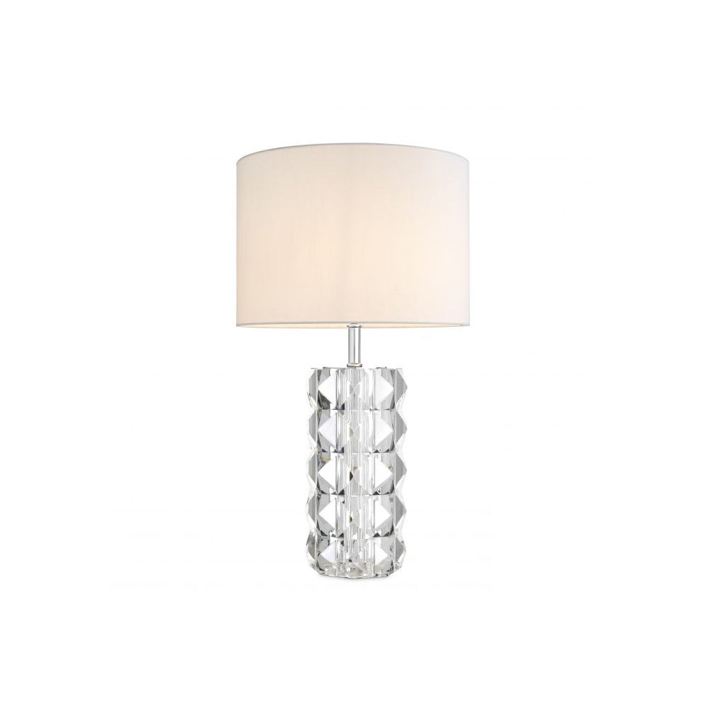 Table Lamp Mistero, Clear Crystal Glass, Nickel Finish