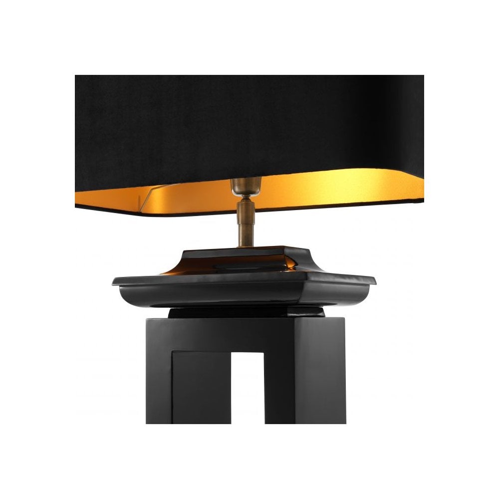 Table Lamp Mandarin, Piano Black Finish