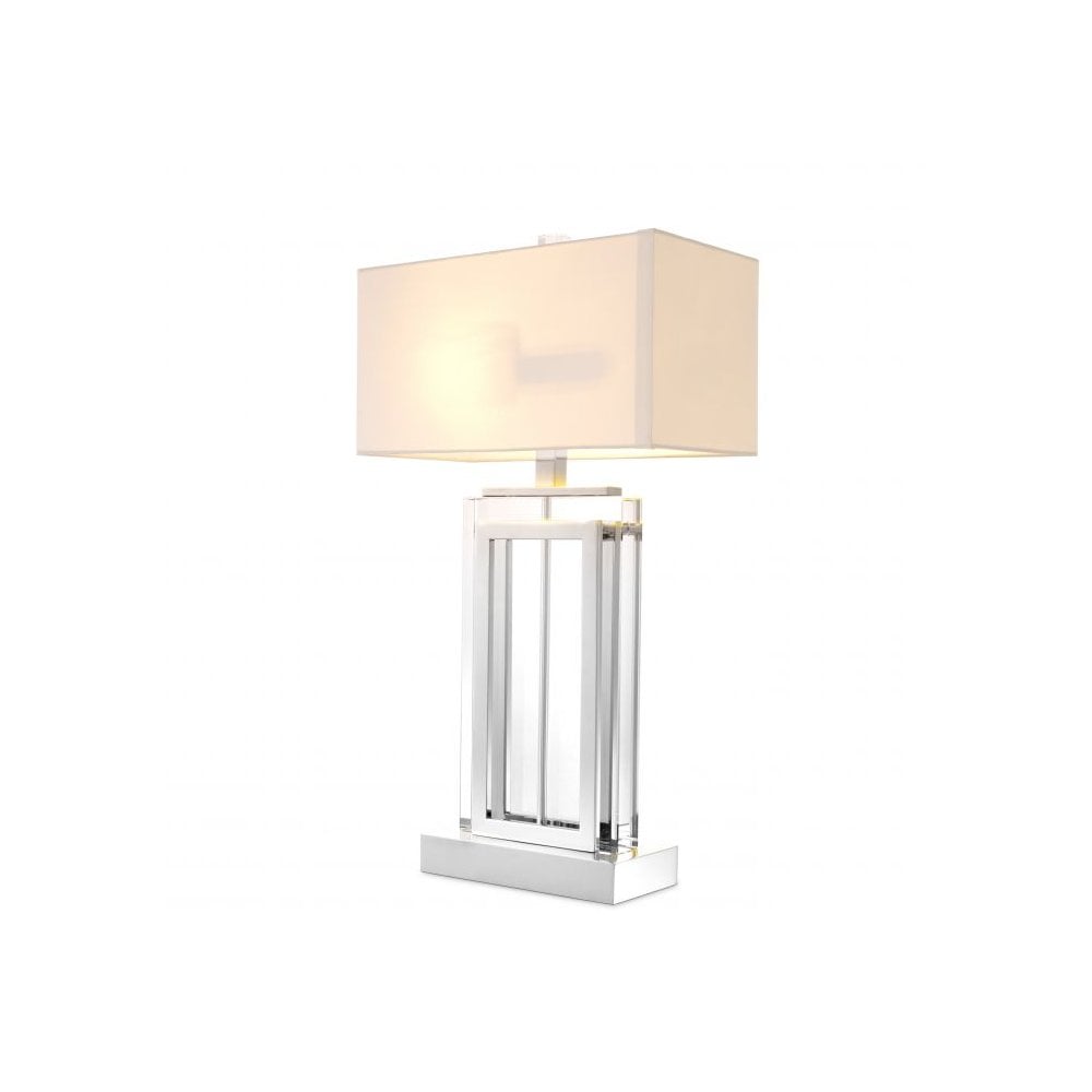 Table Lamp Arlington, Crystal Glass, Nickel Finish