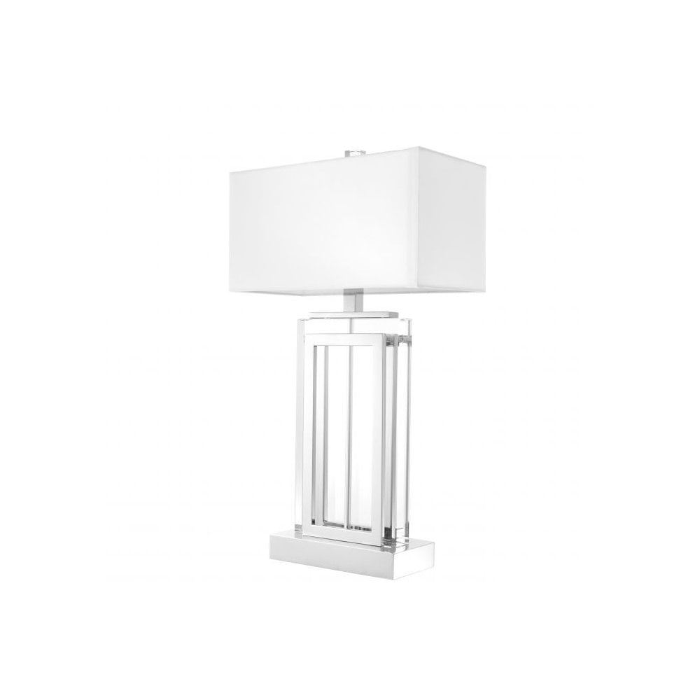 Table Lamp Arlington, Crystal Glass, Nickel Finish