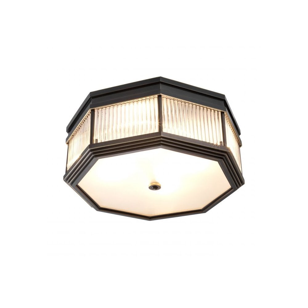 Ceiling Lamp Bagatelle, Bronze Highlight Finish, Clear Glass, Frosted Glass