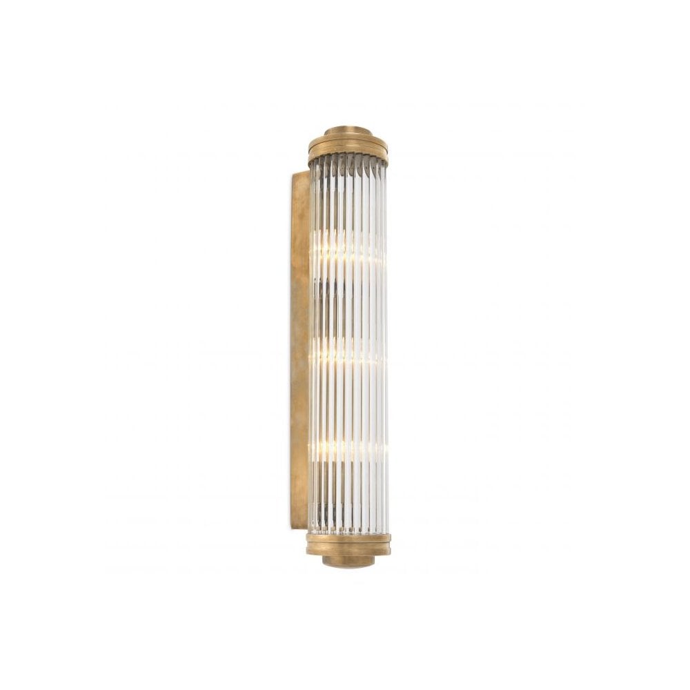 Wall Lamp Gascogne XL, Vintage Brass Finish, Clear Glass