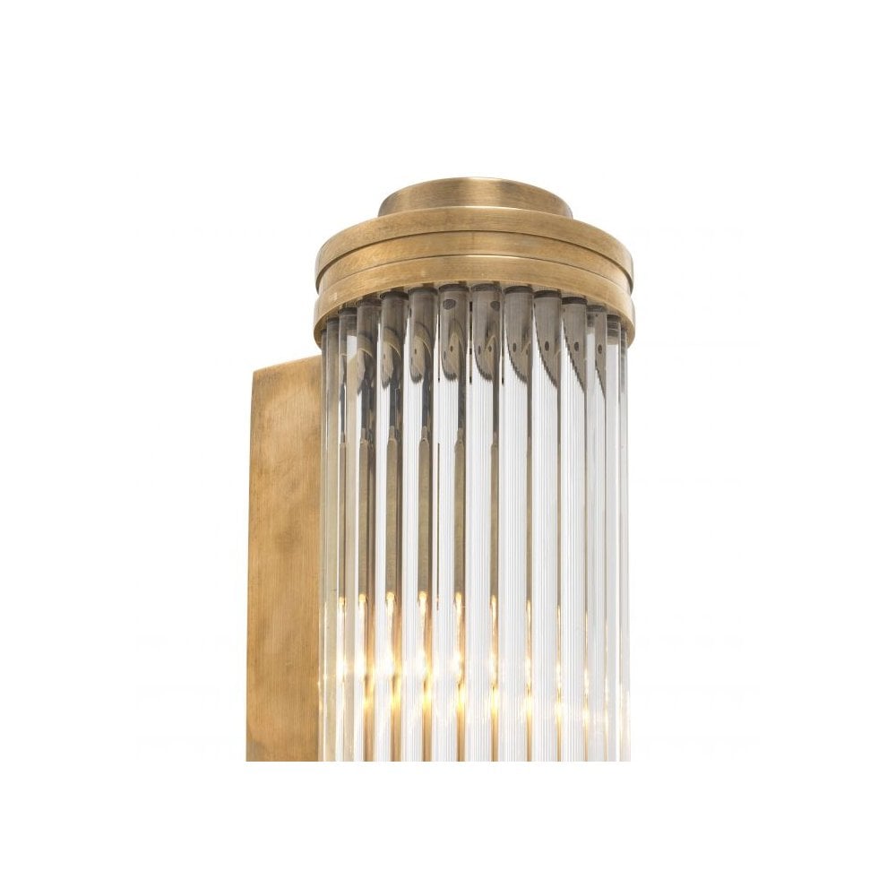 Wall Lamp Gascogne XL, Vintage Brass Finish, Clear Glass