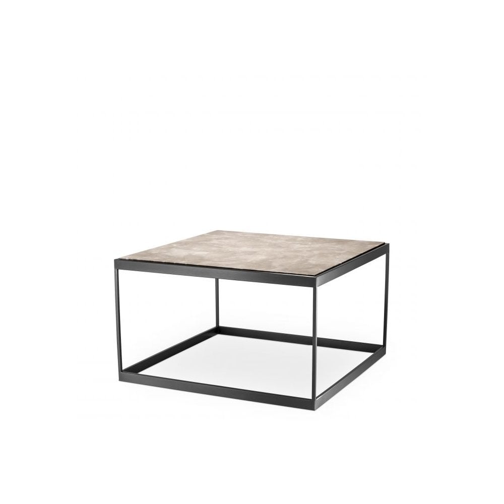 Side Table La Quinta, Bronze Finish, Beige Marble