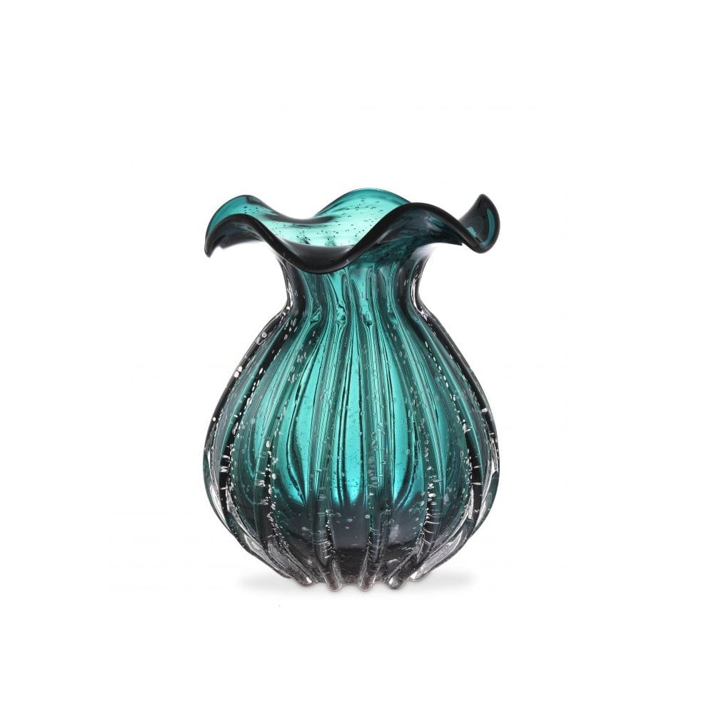 Vase Korakia L, Hand Blown Glass, Green Colour