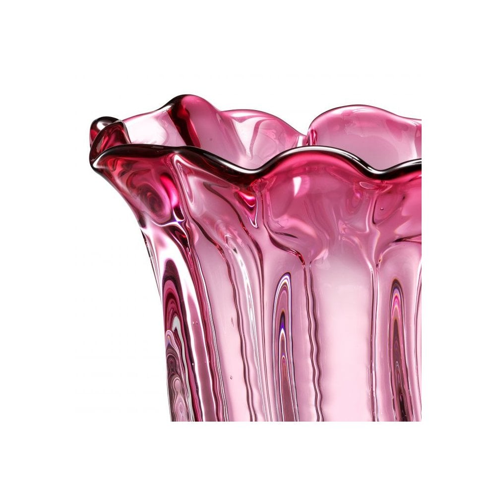 Vase Caliente L, Hand Blown Glass, Pink Colour