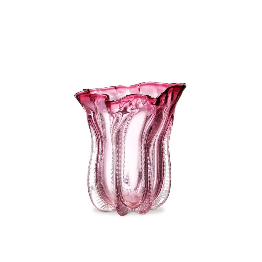 Vase Caliente S, Hand Blown Glass, Pink Colour