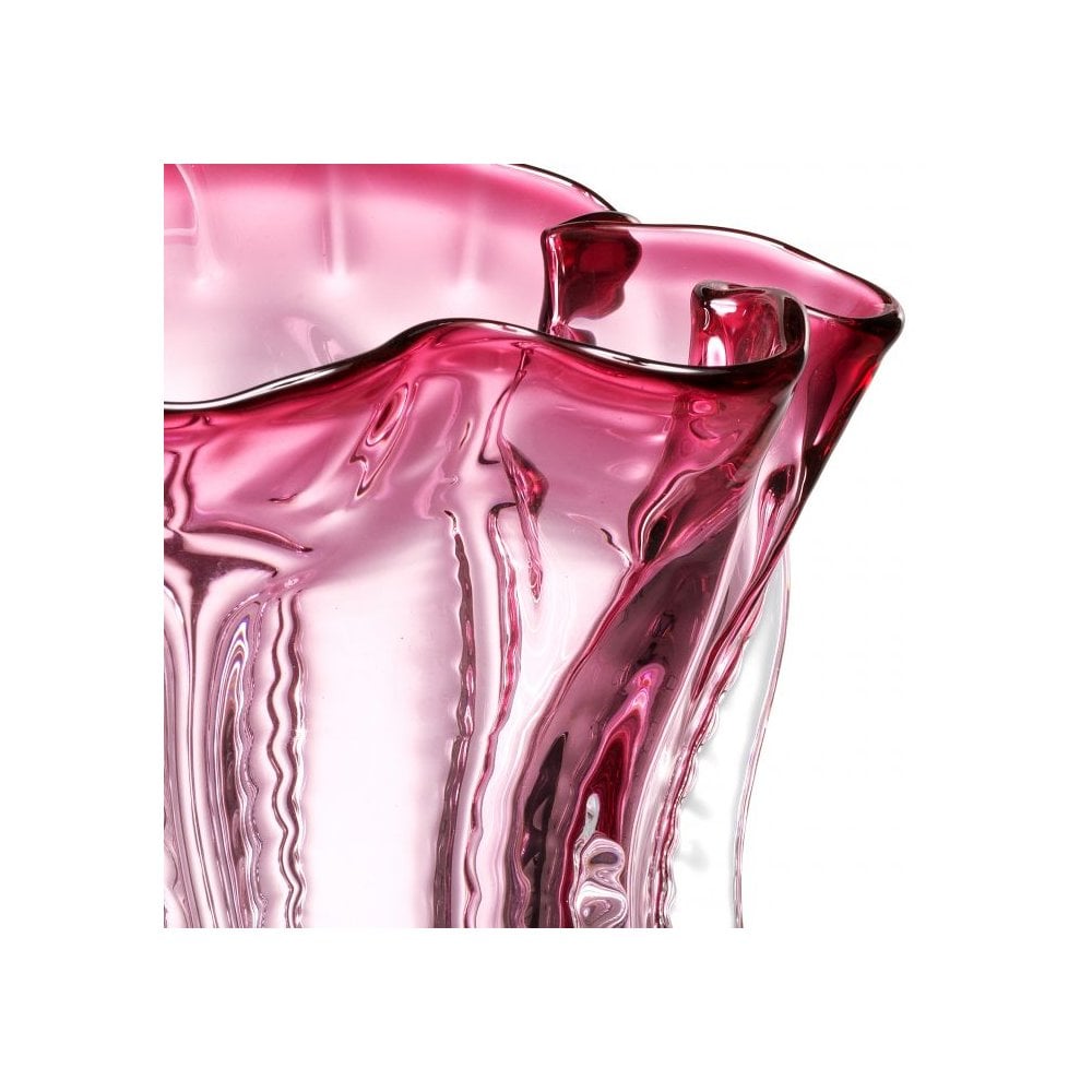 Vase Caliente S, Hand Blown Glass, Pink Colour