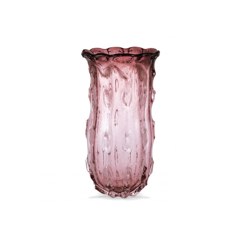 Vase Baymont L, Hand Blown Glass, Pale Pink Colour