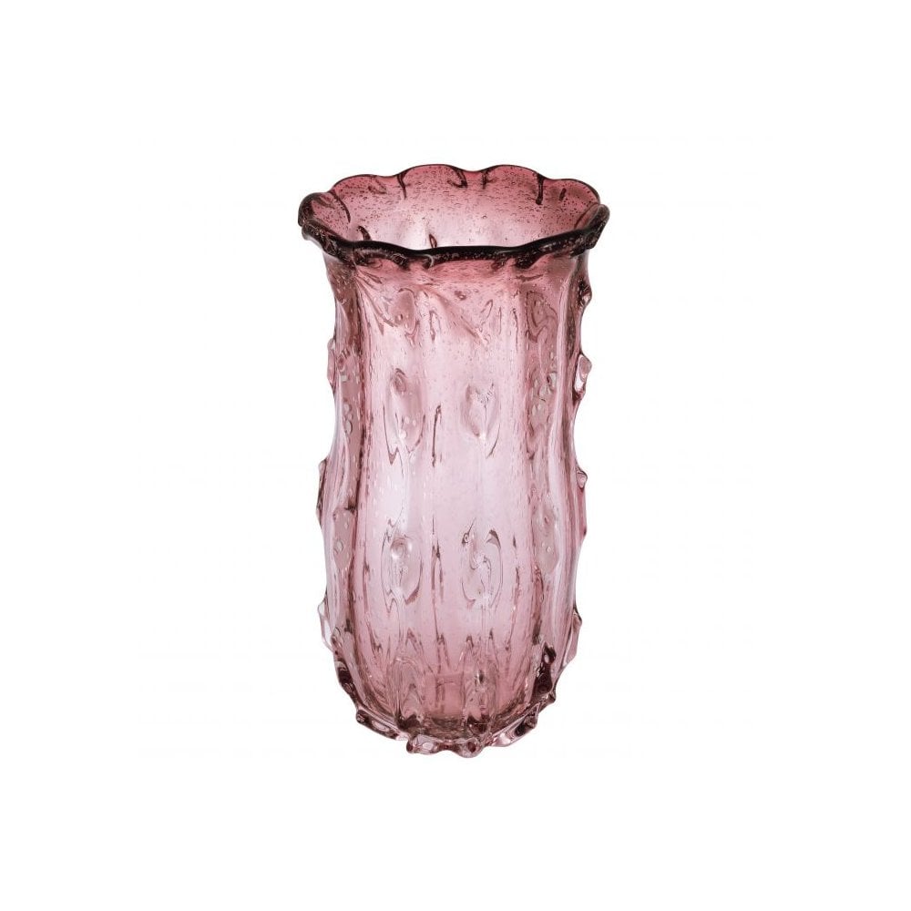 Vase Baymont L, Hand Blown Glass, Pale Pink Colour