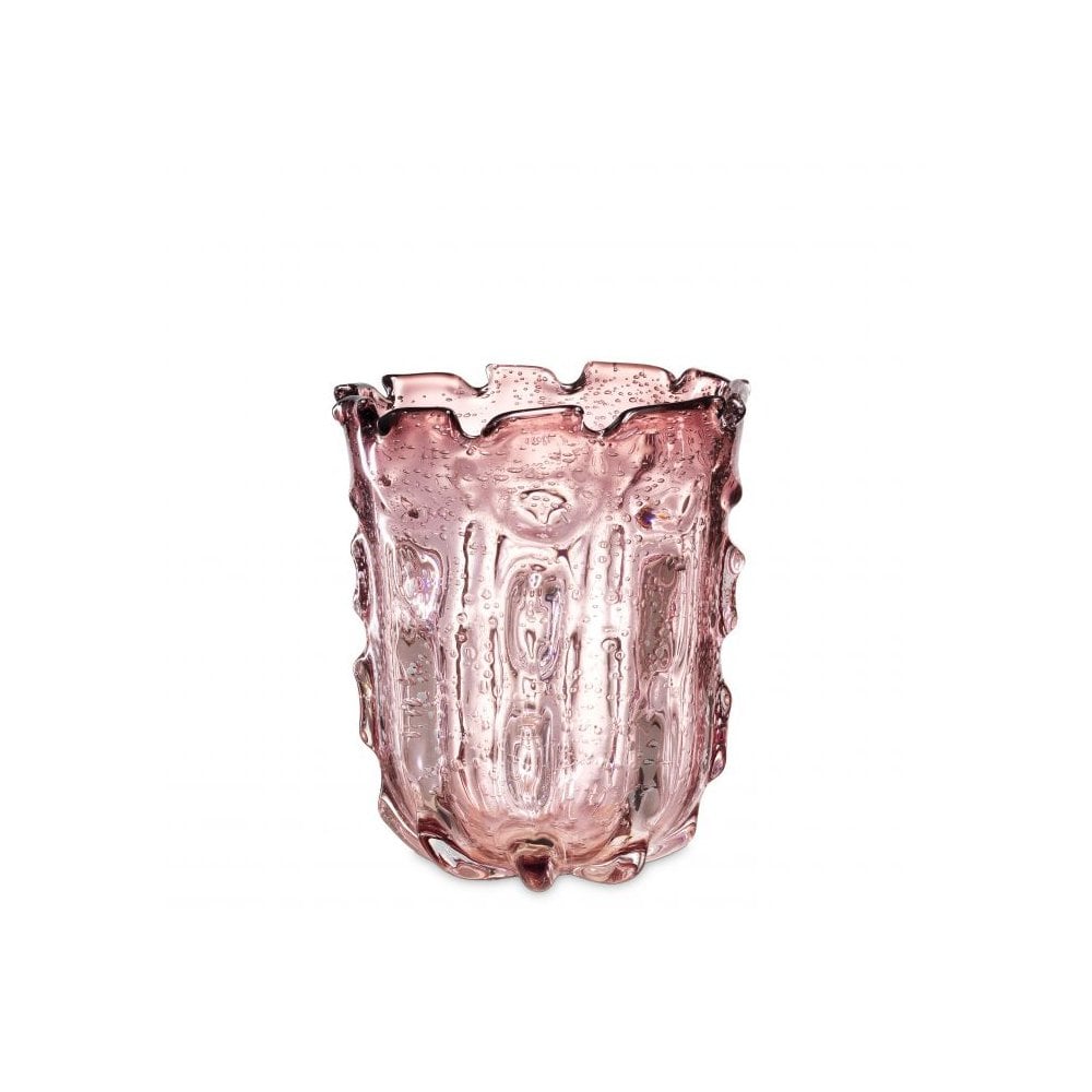 Vase Baymont S, Hand Blown Glass, Pale Pink Colour