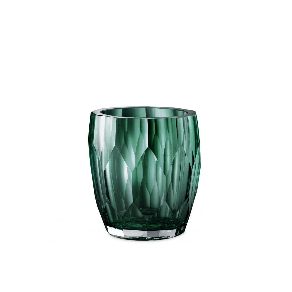 Vase Marquis, Hand Cut Glass, Green Colour