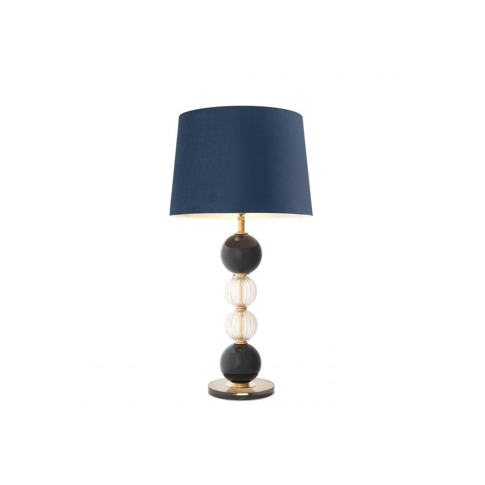 Table Lamp Fresco, Hand Blown Glass, Antique Brass Finish