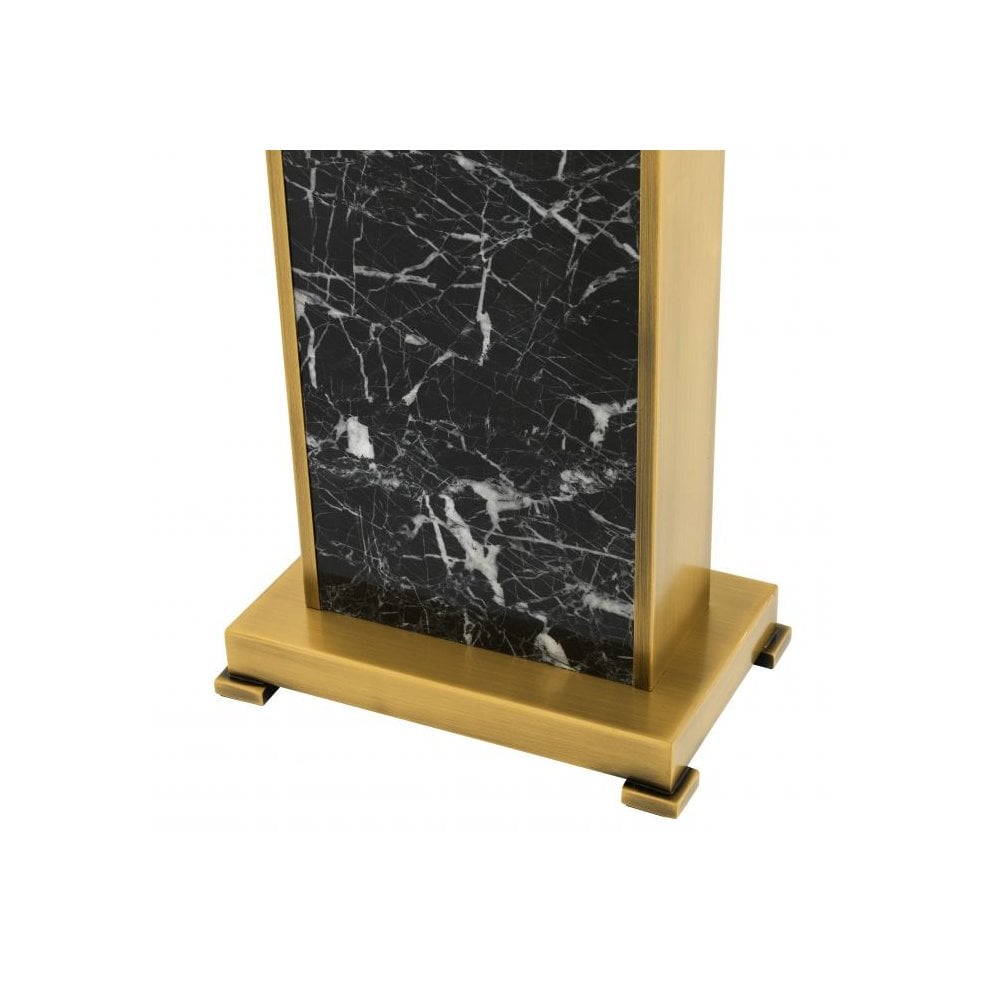 Table Lamp Arrive, Black Marble, Antique Brass Finish