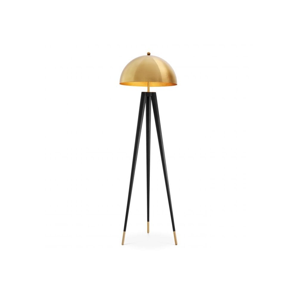 Floor Lamp Coyote, Gold Finish, Black Legs