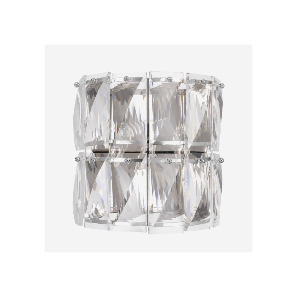 Wall Lamp Amazone, Nickel Finish, Clear Crystal Glass