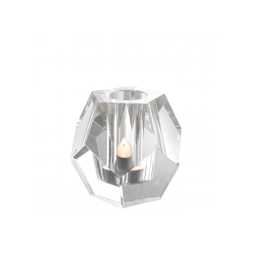 Tealight Holder Coquette, Clear Crystal Glass