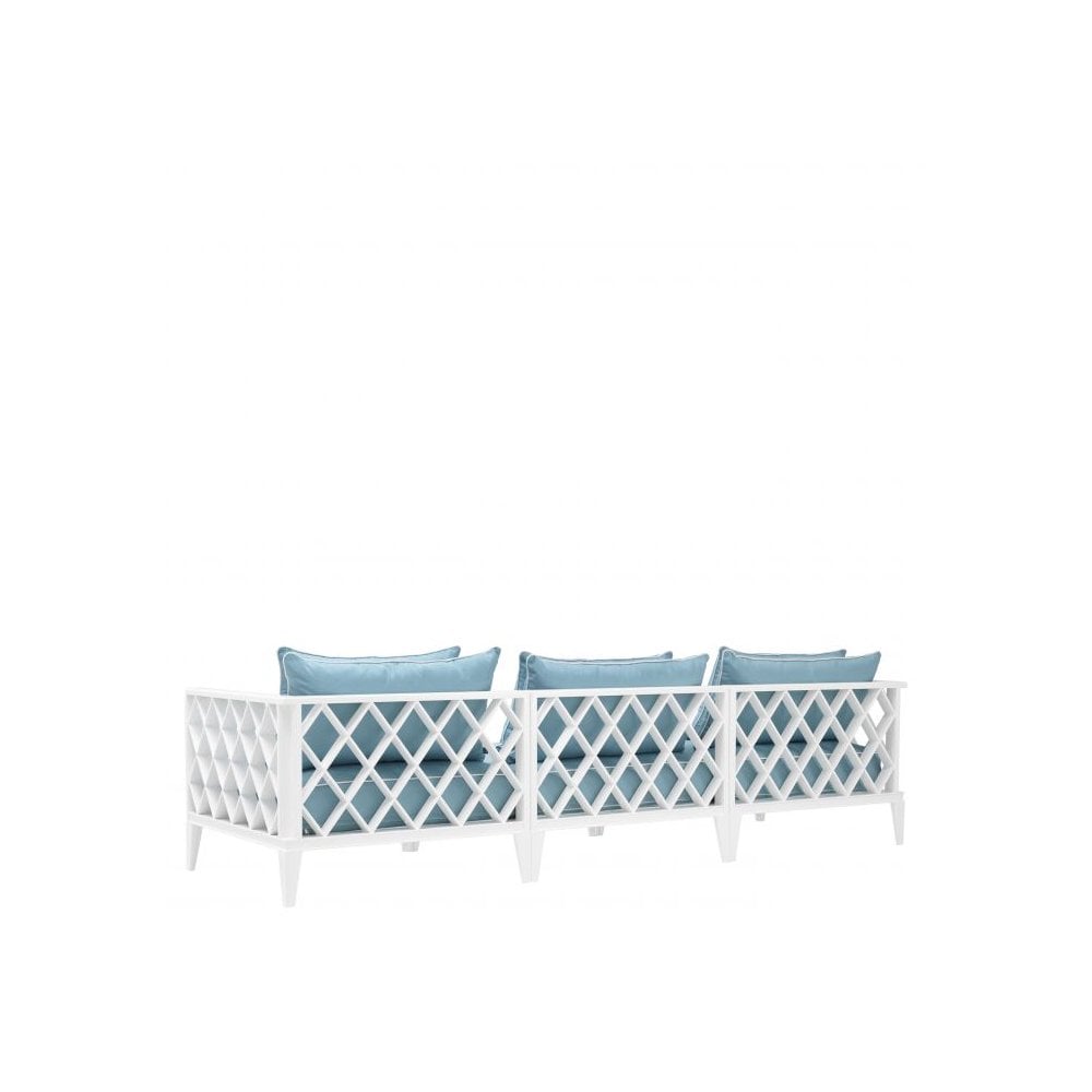 Sofa Ocean Club, White Finish, Sunbrella Mineral Blue