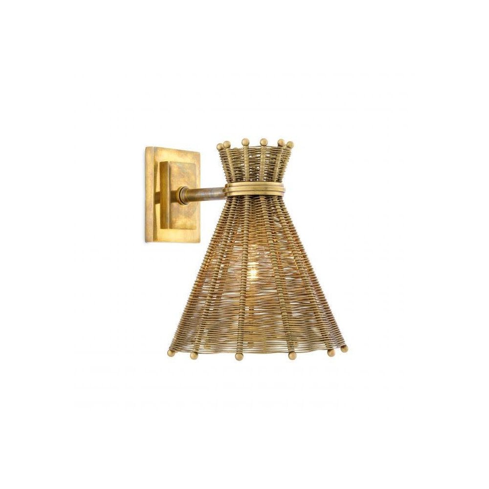 Wall Lamp Kon Tiki, Vintage Brass Finish