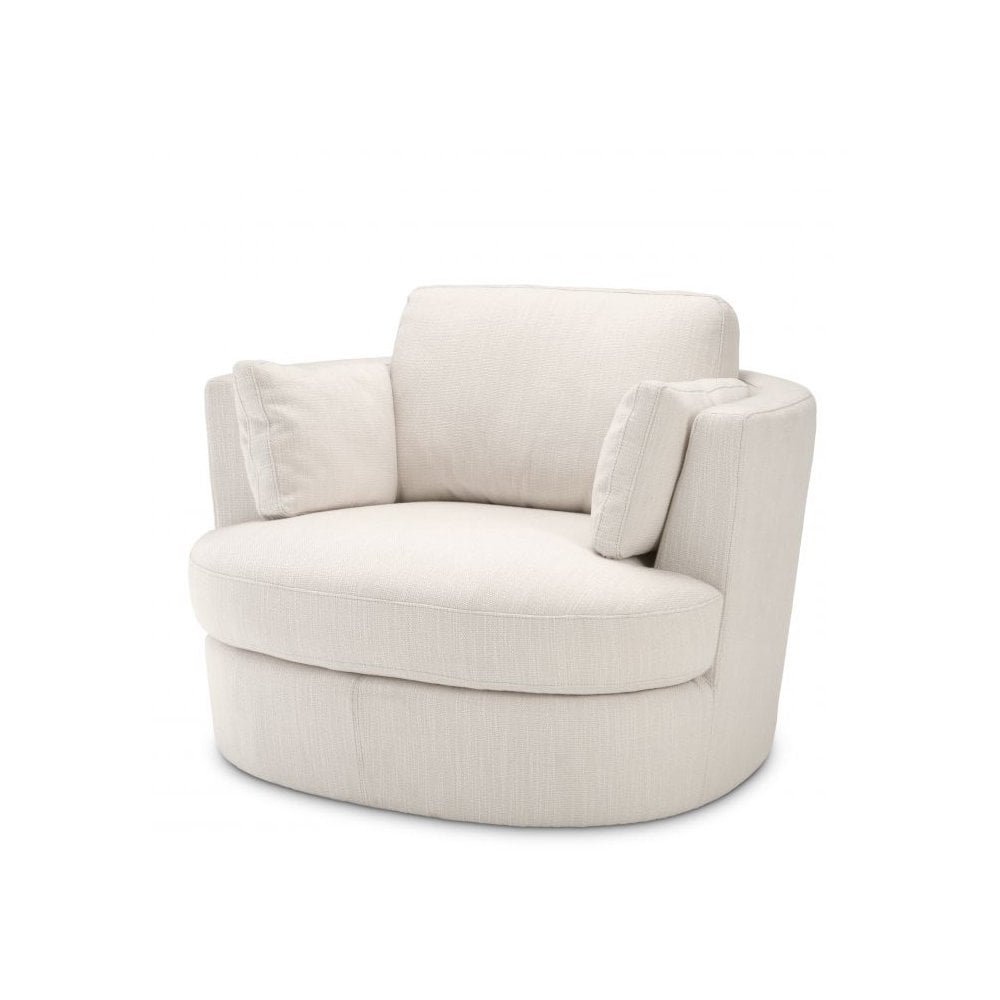 Swivel Chair Clarissa, Avalon White, Swivel Base