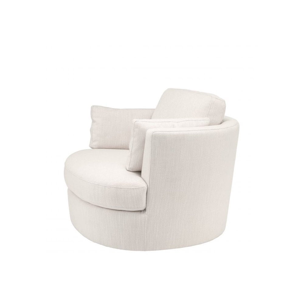 Swivel Chair Clarissa, Avalon White, Swivel Base