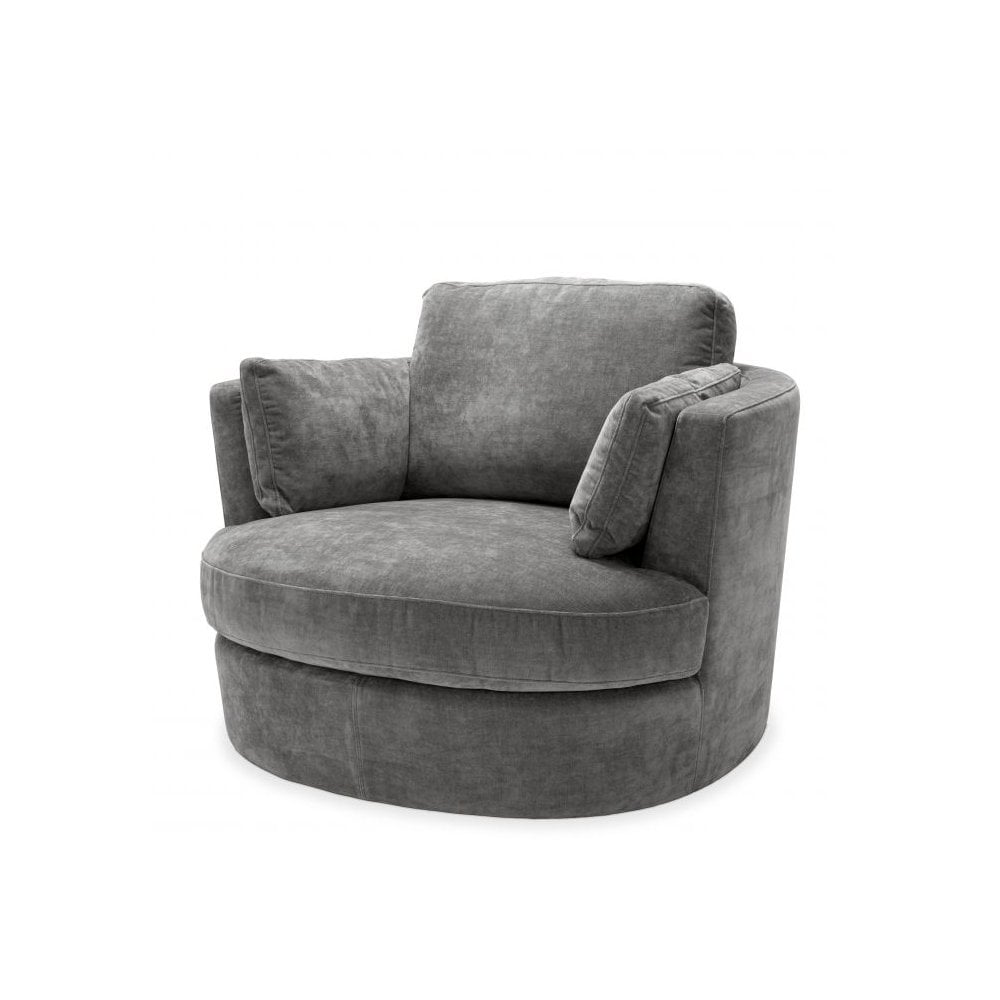 Swivel Chair Clarissa, Clarck Grey, Swivel Base