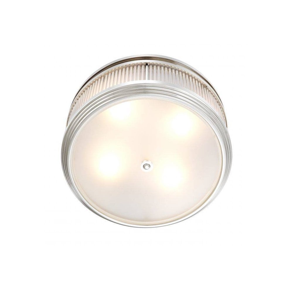 Ceiling Lamp Rousseau, Nickel Finish, Clear Glass, Frosted Glass