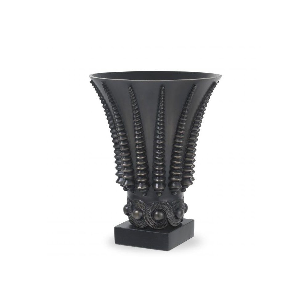 Vase Coral, Bronze Highlight Finish, Granite Base