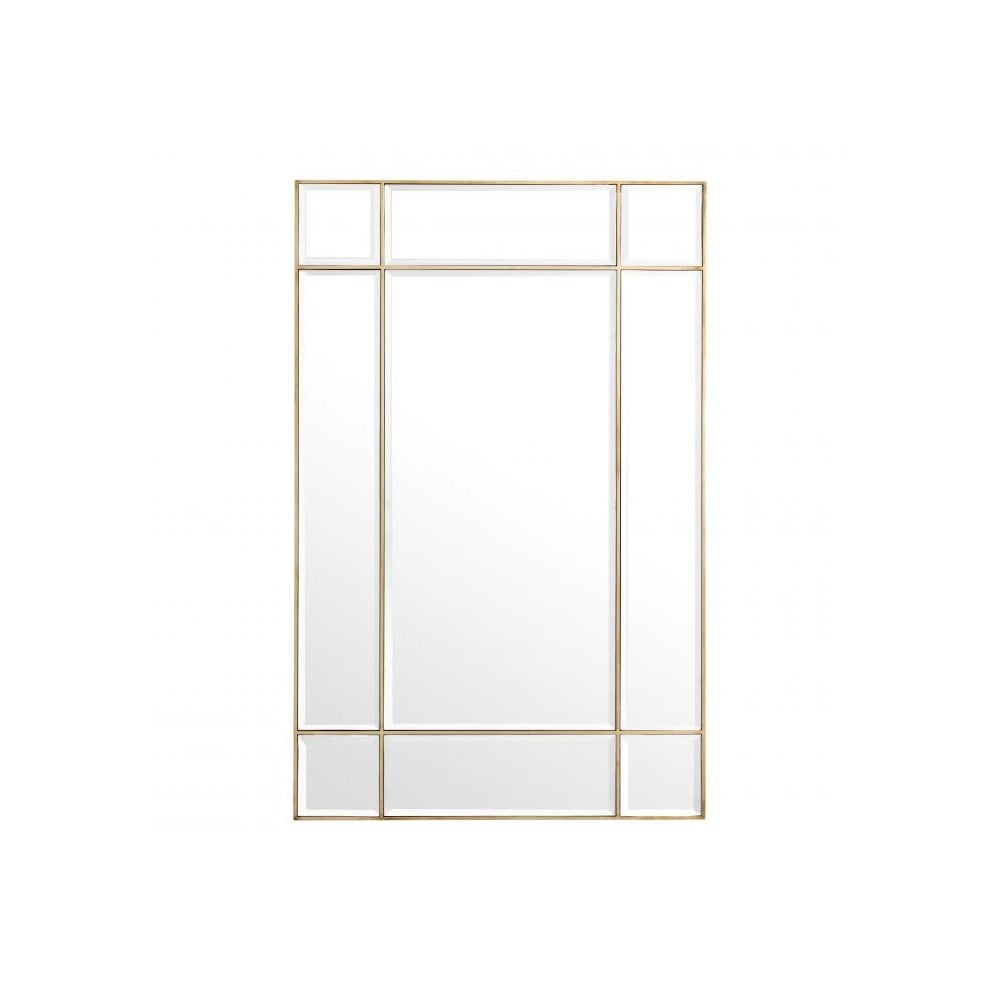 Mirror Beaumont, Vintage Brass Finish, Bevelled Mirror Glass