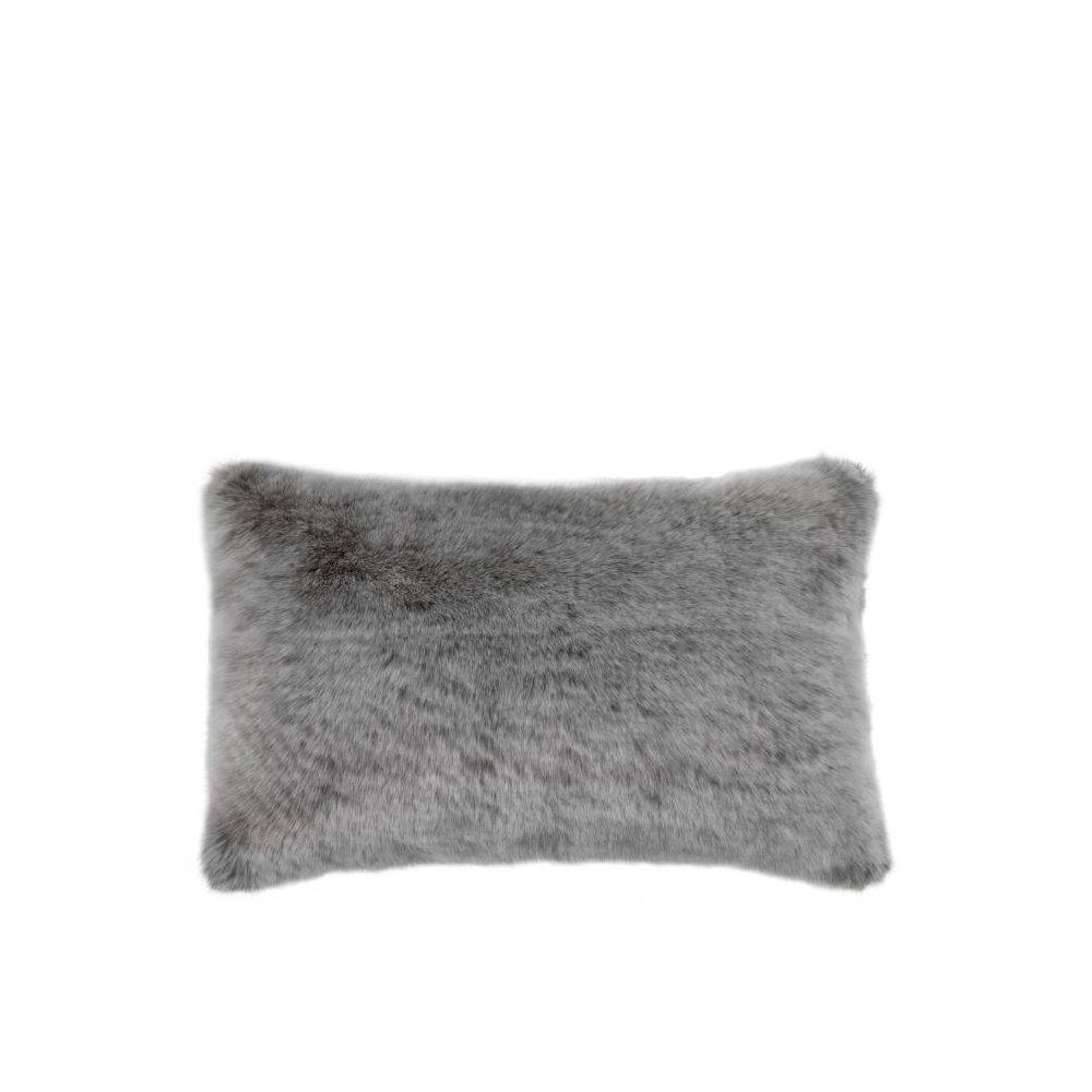 Scatter cushion Alaska, Grey Faux Fur