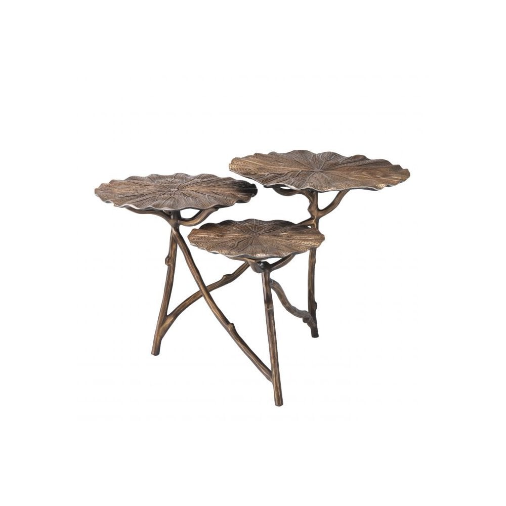 Side Table Colibri, Antique Brass Finish