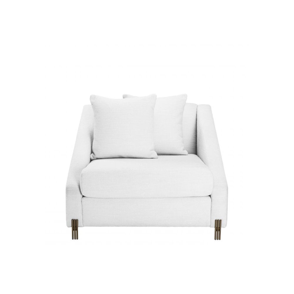 Chair Candice, Avalon White, Brushed Brass Legs