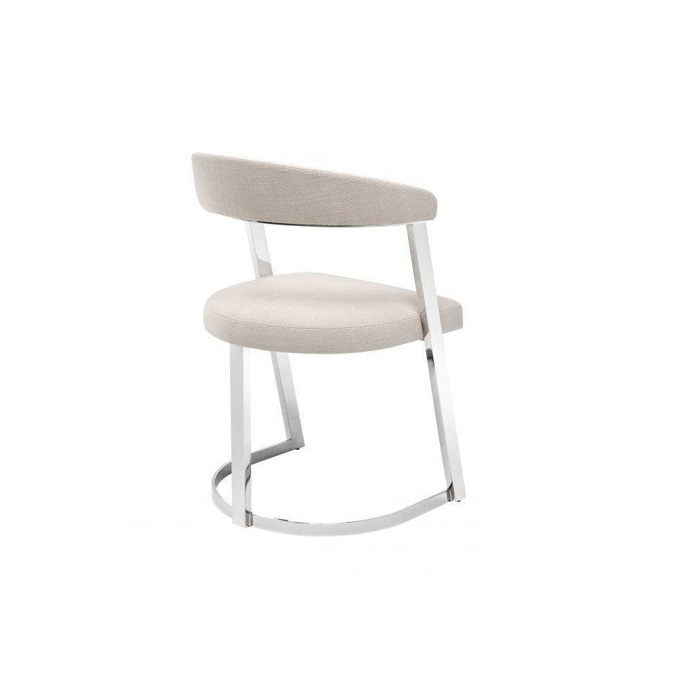 Dining Chair Dexter, Nickel Finish, Panama Natural