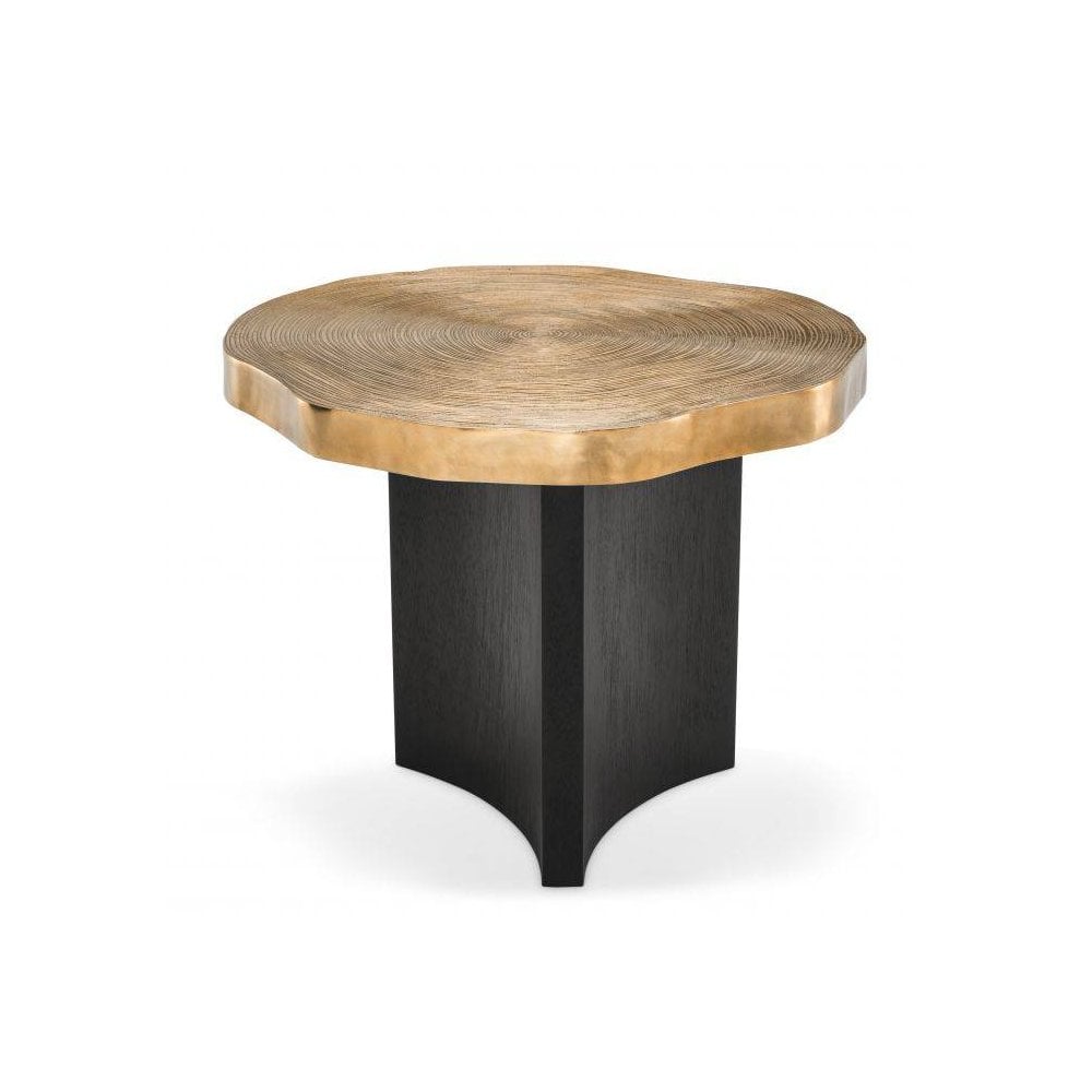 Side Table Thousand Oaks, Brass Finish, Black Finish