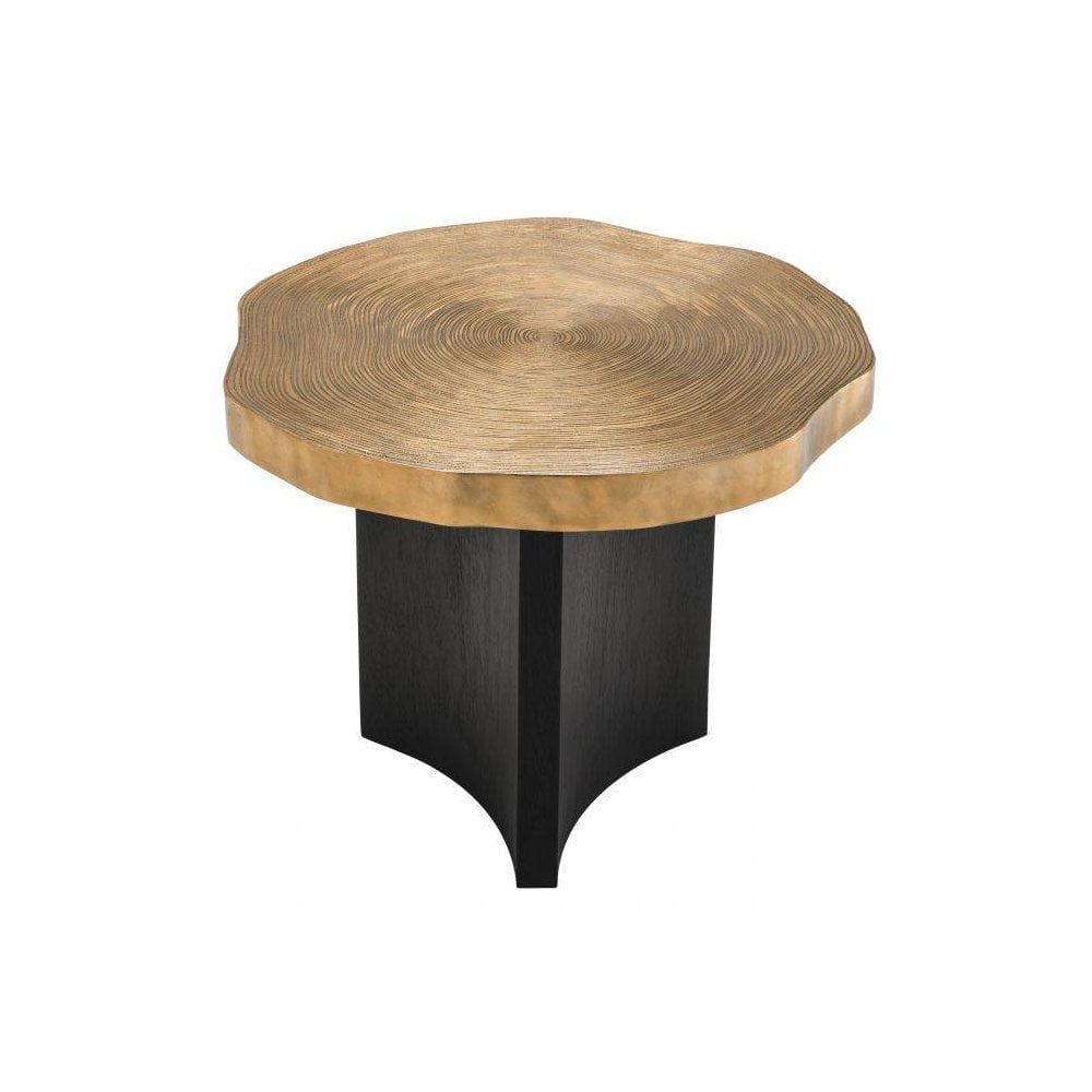 Side Table Thousand Oaks, Brass Finish, Black Finish