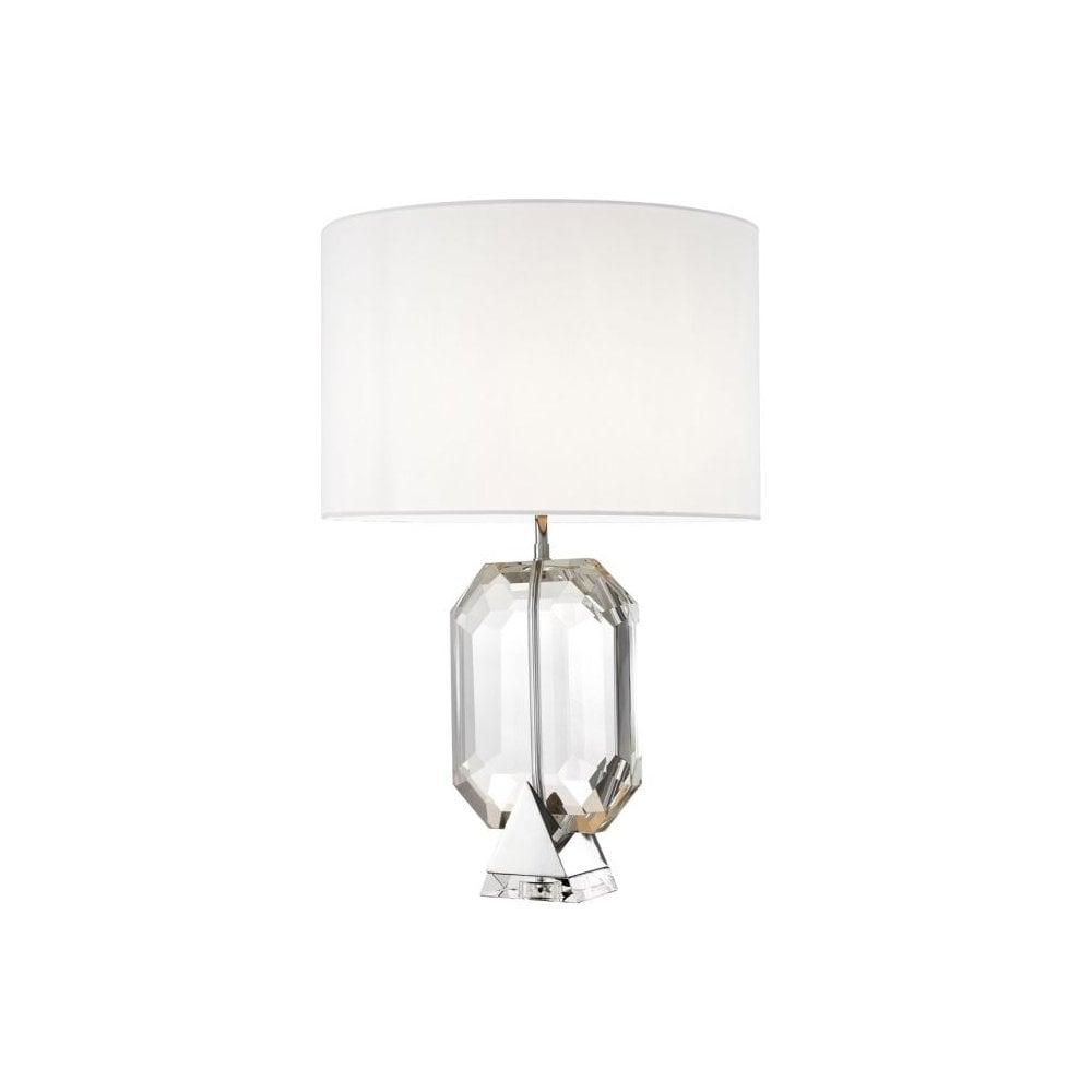 Table Lamp Emerald, Nickel Finish, Clear Crystal Glass