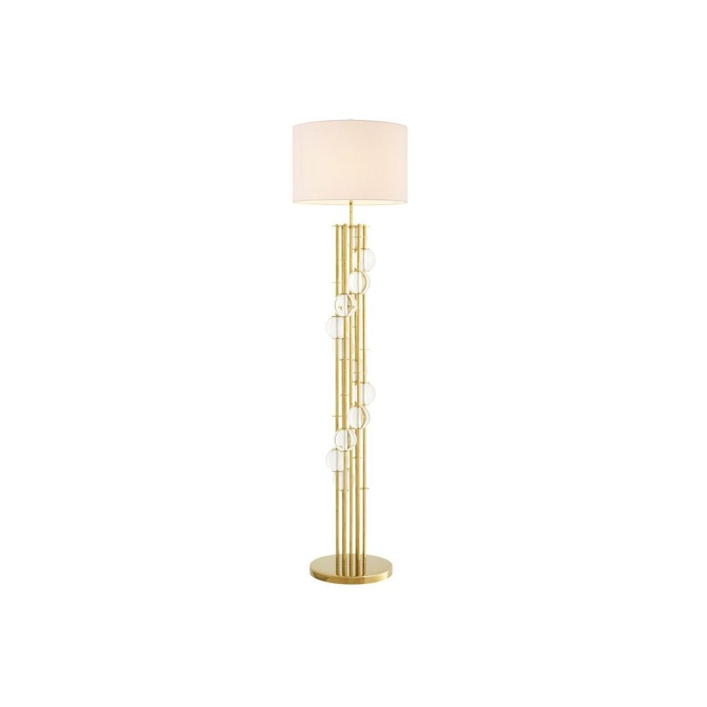 Floor Lamp Lorenzo, Gold Finish, Clear Crystal Glass