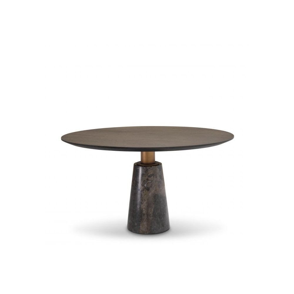 Dining Table Genova, Grey Marble, Mocha Straight Oak Veneer