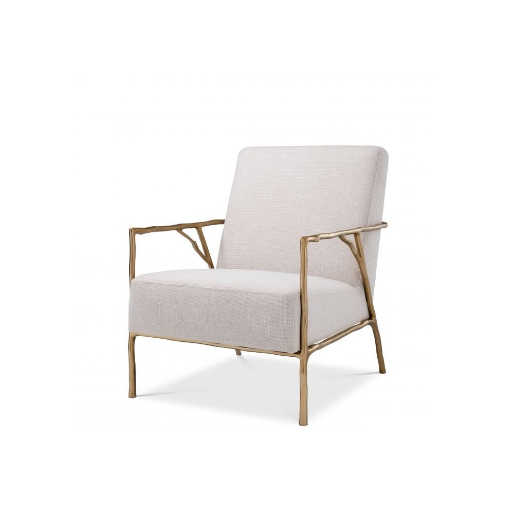 Chair Antico, Gold Finish, Panama Natural