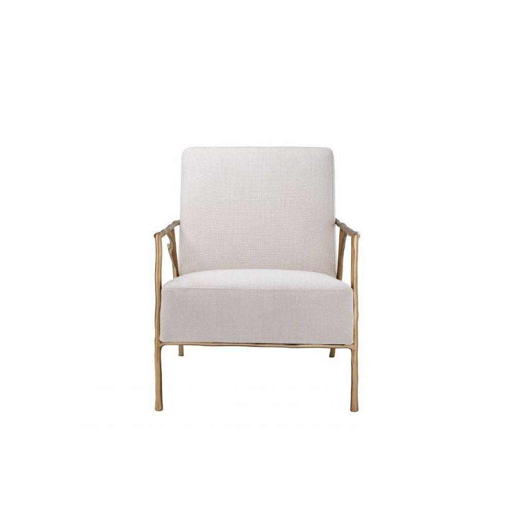 Chair Antico, Gold Finish, Panama Natural