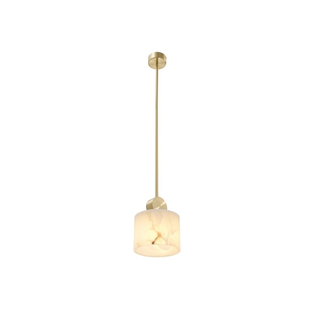 Pendant Etruscan Round, Alabaster, Light Brass Finish