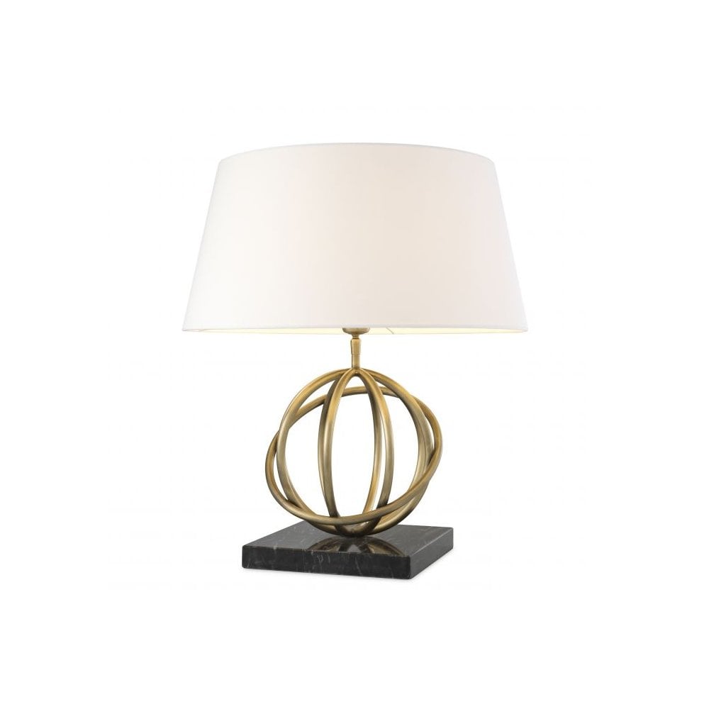 Table Lamp Edition, Antique Brass Finish, Granite Base