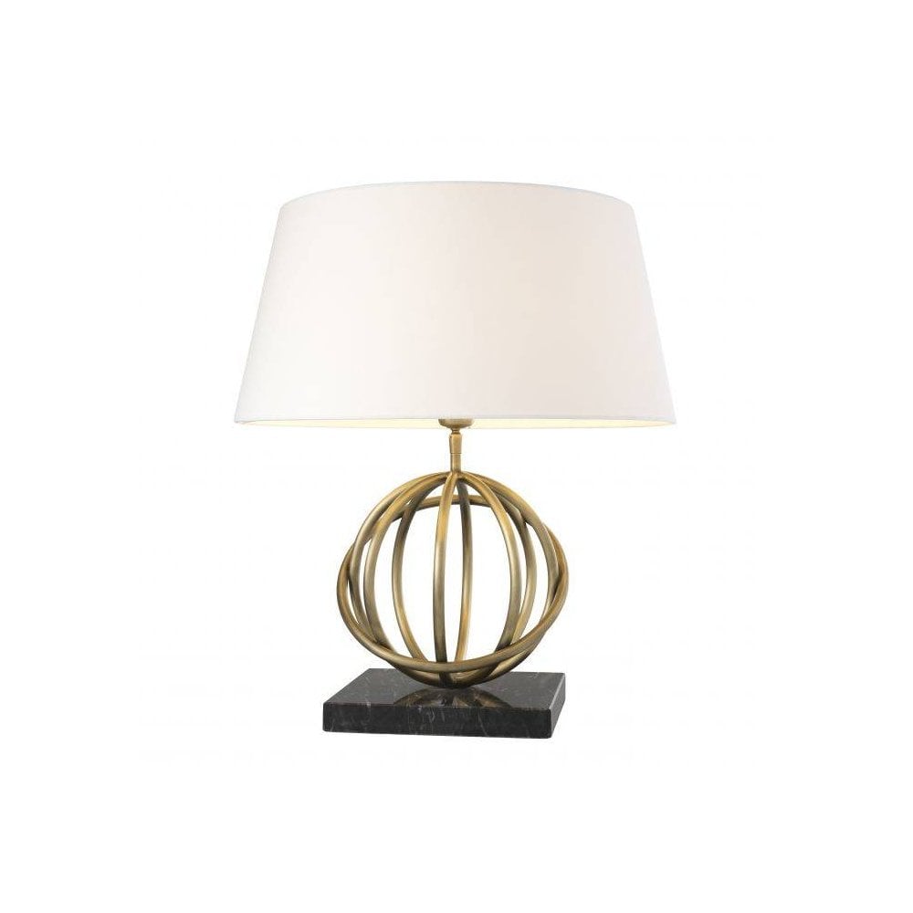 Table Lamp Edition, Antique Brass Finish, Granite Base