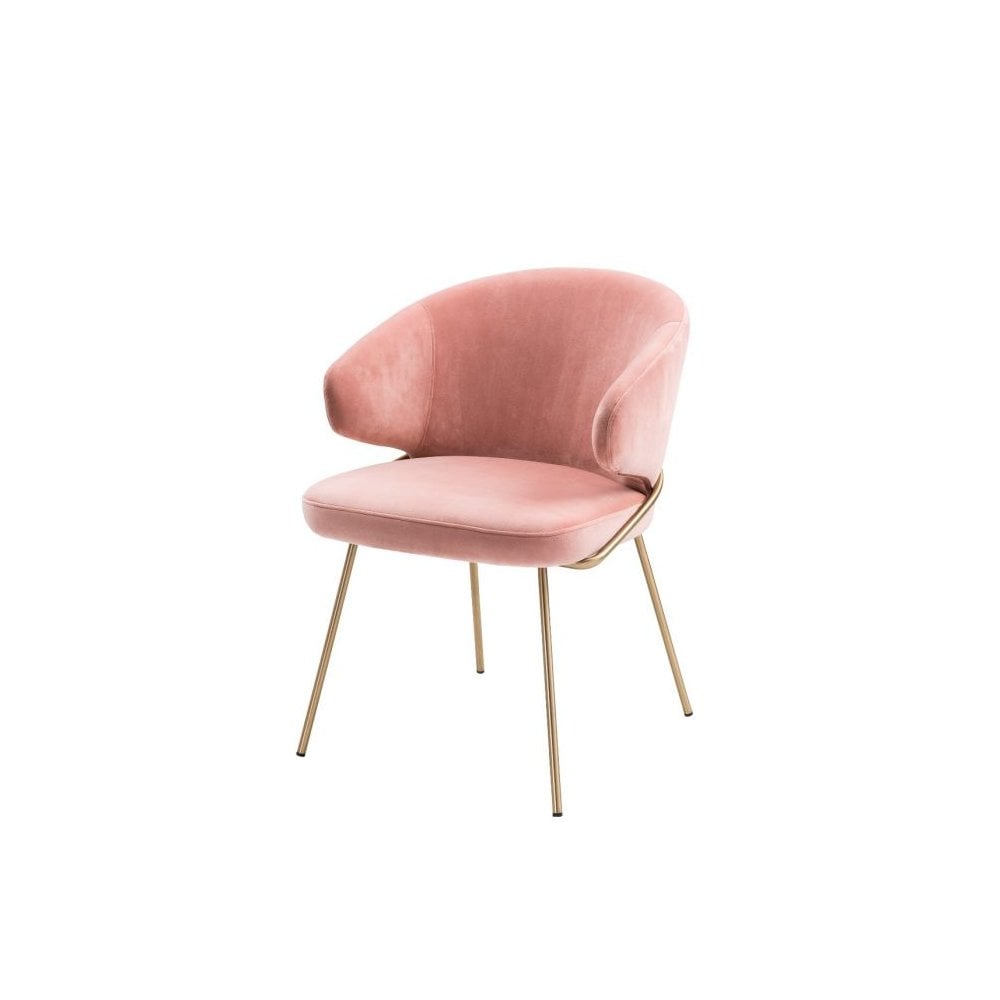 Dining Chair Kinley, Savona Nude Velvet, Brass Legs