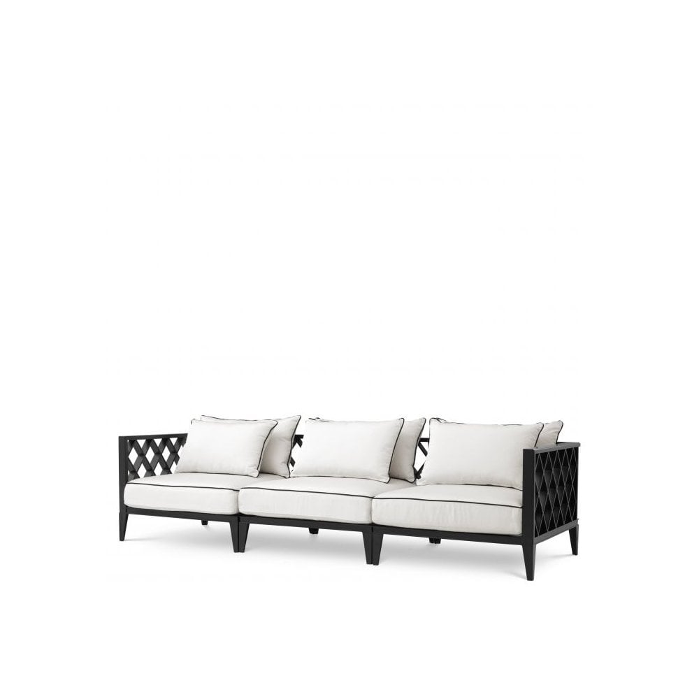 Sofa Ocean Club, Matte Black Finish, Sunbrella Canvas