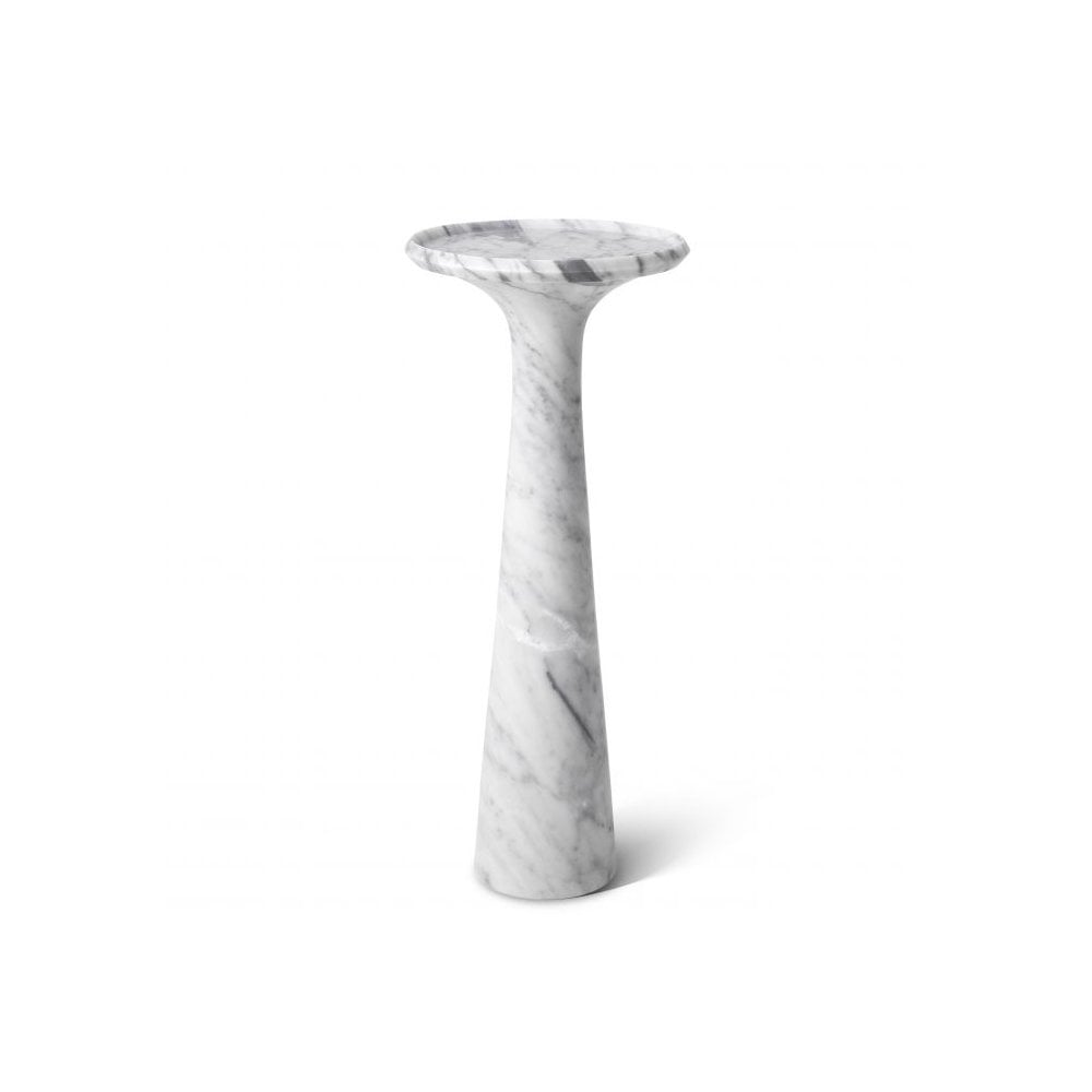 Side Table Pompano high, Solid Carrera Marble